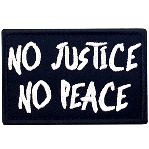 Keine Gerechtigkeit, keinen Frieden Bestickter Aufnäher mit Haken- und Flauschbänder von EmbTao