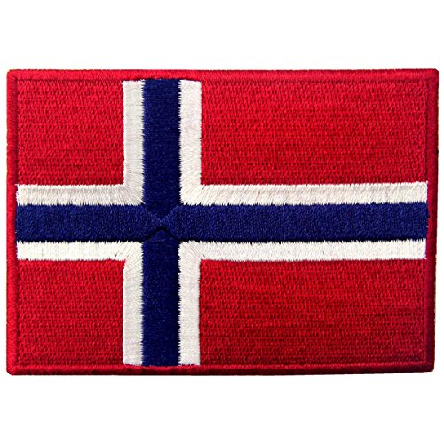 Norwegen Flagge Emblem Norwegisch Bestickter Aufnäher zum Aufbügeln / Annähen von EmbTao