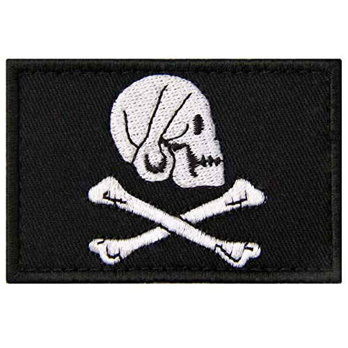 Piratenflagge Patch Bestickt Applikation Verschluss Haken & Schlaufe Emblem Henry von EmbTao