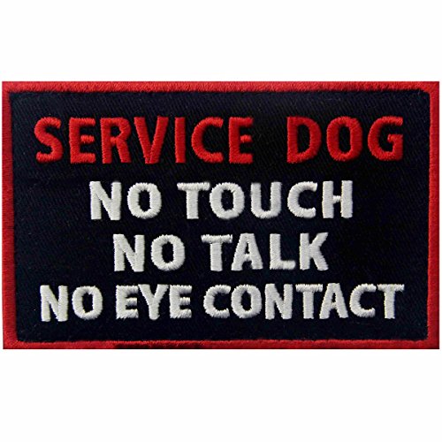 Service Dog No Touch No Talk No Eye Contact Vests/Harnesses Emblem Embroidered Fastener Hook & Loop Patch von EmbTao
