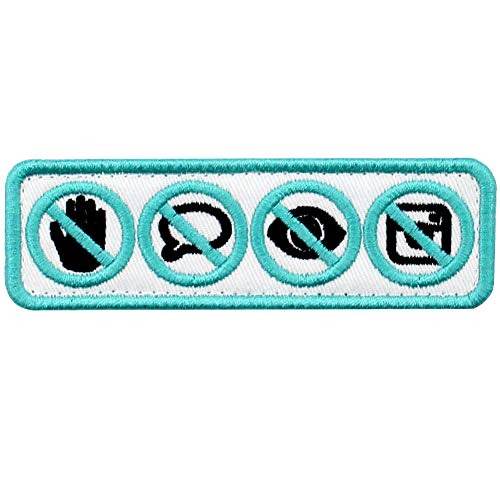 Service Dog No Touch No Talk No Stare No Foto Schild Westen/Geschirre Emblem bestickt Verschluss Klettverschluss Aufnäher Blau & Schwarz von EmbTao