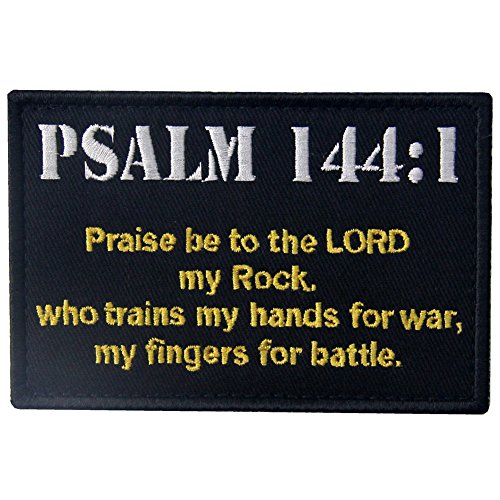 Taktisch Psalm 144:1 BNW Kampf Moral Bestickter Aufnäher mit Haken- und Flauschbänder von EmbTao