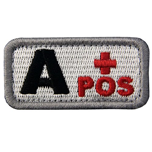 Taktisch Typ A positiv Blutgruppe Emblem Bestickter Aufnäher mit Haken- und Flauschbänder, Rot schwarz von EmbTao