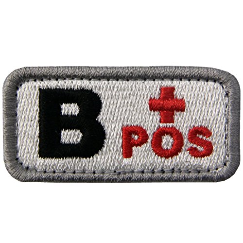 Taktisch Typ B positiv Blutgruppe Emblem Bestickter Aufnäher mit Haken- und Flauschbänder, Rot schwarz von EmbTao
