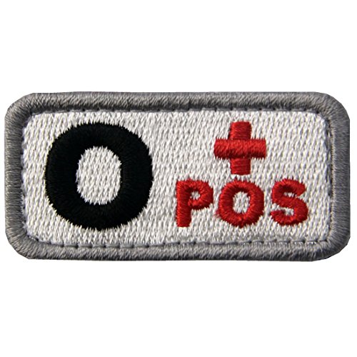 Taktisch Typ O positiv Blutgruppe Emblem Bestickter Aufnäher mit Haken- und Flauschbänder, Rot schwarz von EmbTao