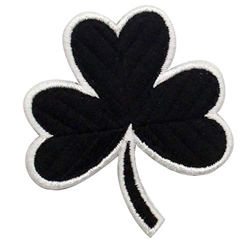 Taktischer irischer Klee Glücklicher Shamrock Bestickter Aufnäher mit Haken- und Flauschbänder, Weiß schwarz Taktischer irischer Klee Glücklicher Shamrock Bestickter Aufnäher mit Haken- und Flauschbänder, Weiß schwarz von EmbTao