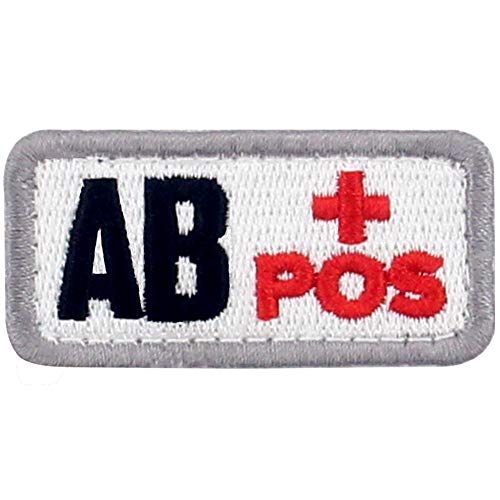 Typ AB positiv Taktische Blutgruppe Bestickter Aufnäher mit Haken- und Flauschbänder, Rot schwarz von EmbTao
