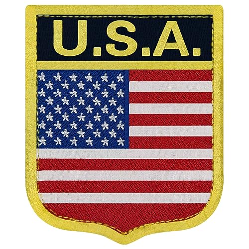 US-Schild Amerikanische US-Nationalflagge Bestickter Aufnäher mit Haken- und Flauschbänder von EmbTao