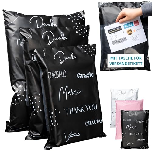 EMBALLAX - 60 Versandtaschen MIT TASCHE FÜR VERSANDETIKETT - 3 Größen M/L/XL - WIDERSTANDSFÄHIG/WASSERDICHT - Versandtüten für Kleidung - Warensendung Umschlag für Kartons - Versandbeutel - Danke EMBALLAX - 60 Versandtaschen MIT TASCHE FÜR VERSANDETIKETT - 3 Größen M/L/XL - WIDERSTANDSFÄHIG/WASSERDICHT - Versandtüten für Kleidung - Warensendung Umschlag für Kartons - Versandbeutel - Danke von EmballaX