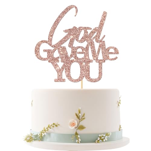 Tortenaufsatz mit Aufschrift "God Gave Me You", "Mr & Mrs", Braut und Bräutigam, Hochzeit, Brautparty, Verlobung, Hochzeitstag, Hochzeitsfeier von Embhhor