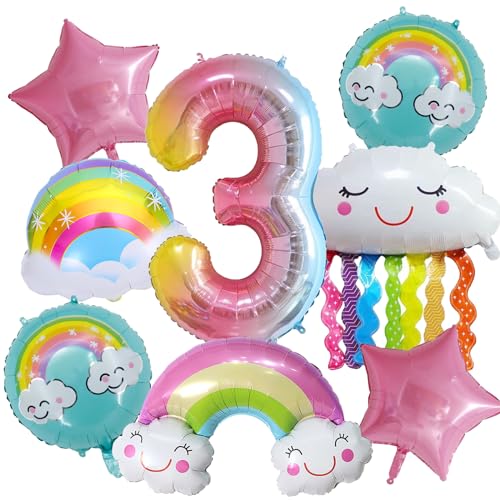 8 Stück Geburtstagsdeko 1 Jahre Mädchen,Luftballon 1. Geburtstag Folienballon Happy Birthday Luftballons,Geburtstagsparty Luftballons für Kinder Jungen Mädchen Dekorationen 1. Geburtstag (3) von Embhlitfe