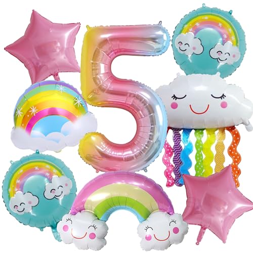 8 Stück Geburtstagsdeko 1 Jahre Mädchen,Luftballon 1. Geburtstag Folienballon Happy Birthday Luftballons,Geburtstagsparty Luftballons für Kinder Jungen Mädchen Dekorationen 1. Geburtstag (5) von Embhlitfe