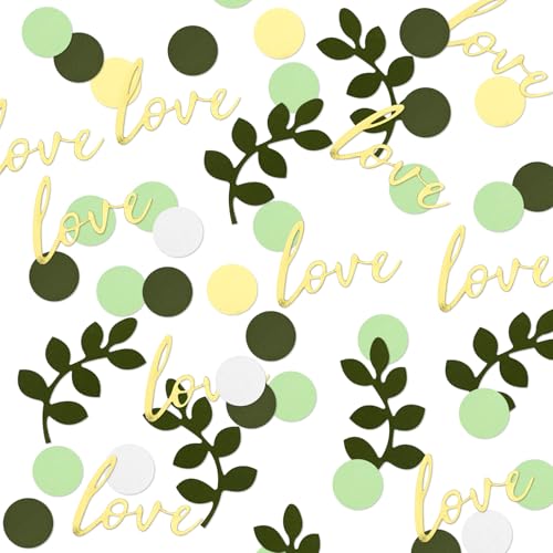 Grüne Blätter-Konfetti, Goldgrün, Tischkonfetti, Liebesmotiv, runde Punkte, Streukonfetti, Hochzeitskonfetti, Geburtstagskonfettis für Babyparty, Jahrestag, Hochzeit, Tischdekoration, 200 Stück Grüne Blätter-Konfetti, Goldgrün, Tischkonfetti, Liebesmotiv, runde Punkte, Streukonfetti, Hochzeitskonfetti, Geburtstagskonfettis für Babyparty, Jahrestag, Hochzeit, Tischdekoration, 200 Stück von Embhlitfe