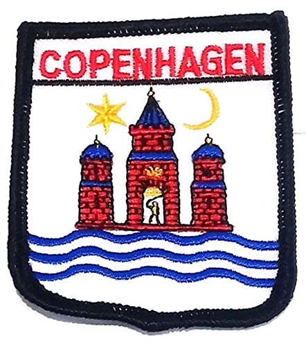 Emblems-Gifts Kopenhagen-Wappen mit Aufschrift „Copenhagen“, bestickter Aufnäher, Abzeichen von Emblems-Gifts