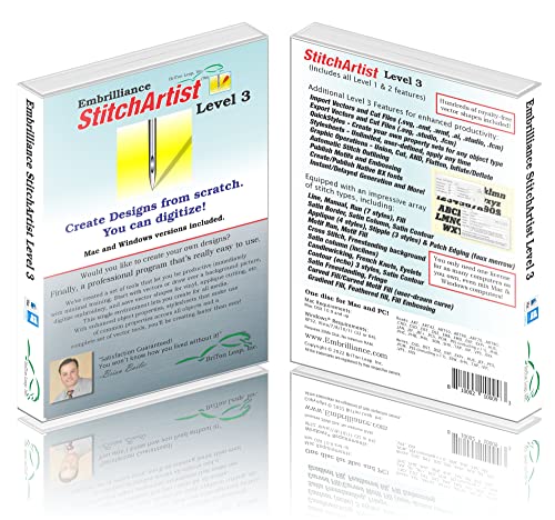 Embrilliance & World WeidnerTM Embrilliance StitchArtist Stufe 3 Maschinenstickerei-Digitalisierungssoftware & World Weidner Stabilisator-Paket Embrilliance & World WeidnerTM Embrilliance StitchArtist Stufe 3 Maschinenstickerei-Digitalisierungssoftware & World Weidner Stabilisator-Paket von Embrilliance