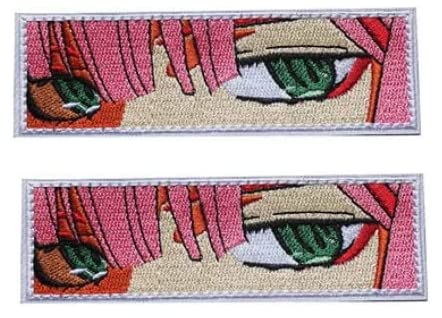2 stücke Japan Anime Mädchen Zweidimensionale Schöne Mädchen Augen Stickerei Patch Militär Taktische Moral DIY Emblem Werkzeug Gear Applique mit Haken Bestickte Patch von Embroidery Patch