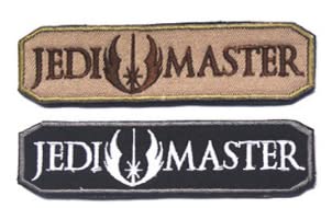 2 stücke Jedi Master Stickerei Patch Militär Taktische Moral DIY Emblem Werkzeug Ausrüstung Applique mit Haken Bestickter Patch von Embroidery Patch