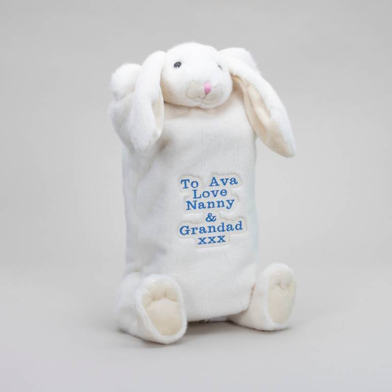 Creme Kaninchen Wärmflasche Bezug, Pyjama Fall, Kaninchen, Plüsch Häschen Geschenk, Geschenkset, Weihnachten, Geburtstag von Embroiderycabin