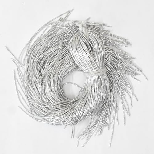 Embroiderymaterial Zardozi Federmaterial, Edelmetalldraht/Nakshi für Schmuck- und Stickzwecke, 0,7 mm, silberfarben (100 g) von Embroiderymaterial
