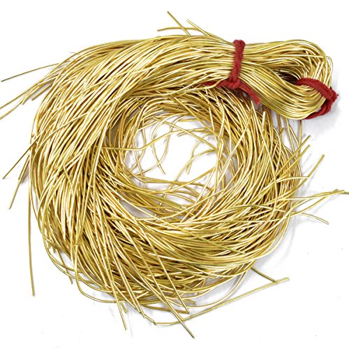 Französischer Draht für Schmuckherstellung und Stickzwecke, 1 mm, glatte Oberfläche, goldene Farbe (100 g) von Embroiderymaterial