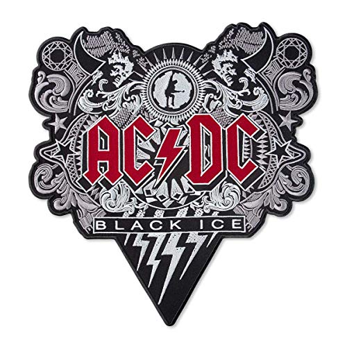 AC/DC Black Ice Music Rockband bestickter Rückenaufnäher zum Aufbügeln (33,5 x 34,5 cm) von Embrosoft