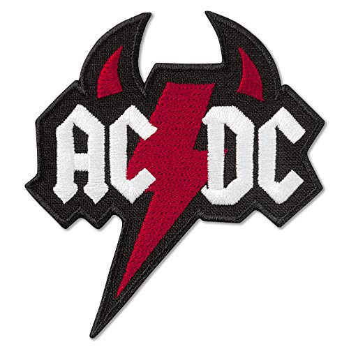 AC/DC Devil's Horns Music Rock Band bestickter Aufnäher zum Aufbügeln (7,9 x 8,4 cm) von Embrosoft