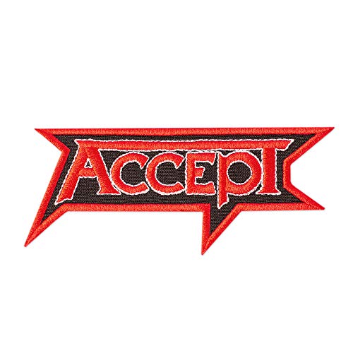 Accept Logo Patch, Heavy Rock Band Red Emblem, bestickt zum Aufbügeln (12,7 x 5,3 cm) von Embrosoft
