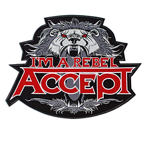 Accept Patch "I'm a Rebel" / Rockband / besticktes Bügelbild (30,7 x 24,4 cm) von Embrosoft