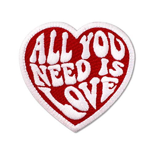 Aufnäher mit All You Need is Love, bestickt, 7,6 x 7,1 cm Aufnäher mit All You Need is Love, bestickt, 7,6 x 7,1 cm von Embrosoft