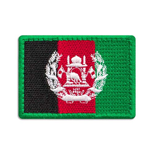 Aufnäher mit der Flagge von Afghanistan, Nationalemblem, bestickt, zum Aufbügeln (7,1 x 5,1 cm) von Embrosoft