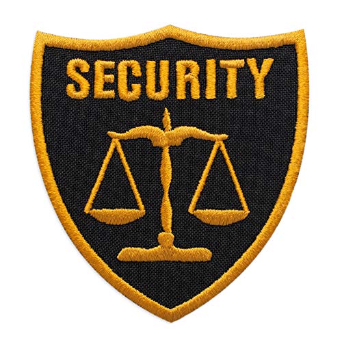Bestickter Aufnäher zum Aufbügeln, Motiv: Waage mit Text, Sicherheits-Emblem, 7,4 x 7,9 cm von Embrosoft