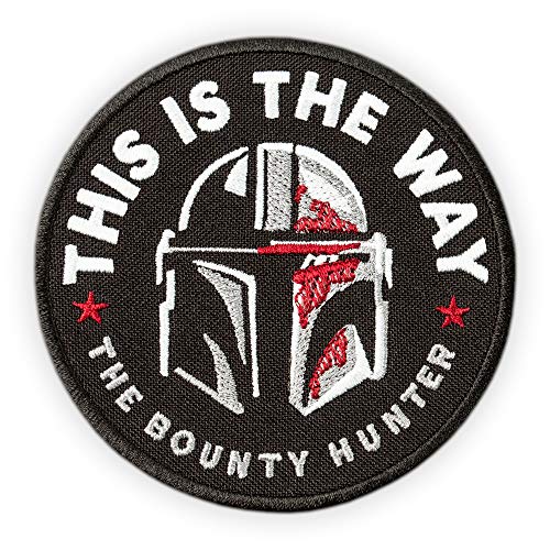 Bounty Hunter runder Patch – This is The Way Mandalorian – Star TV-Serie Morale Emblem – bestickt zum Aufbügeln – Größe: 8,9 x 8,9 cm von Embrosoft