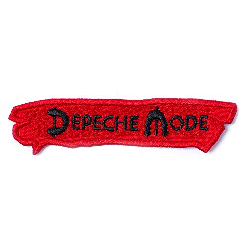 DM Patch Red Black Synth-Pop New Wave Dance Electronic Alternative Rock Band bestickt zum Aufbügeln (9,1 x 2,3 cm) von Embrosoft