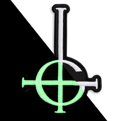 Ghost BC Grucifix Kreuz-Symbol Heavy Metal Doom Hard Rock Band bestickter Aufnäher zum Aufbügeln (8,9 x 12,4 cm, leuchtet im Dunkeln) von Embrosoft