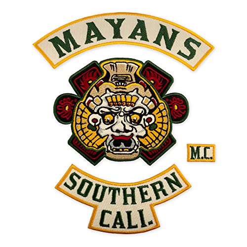 Mayans Southern Cali M.C. Grüne Buchstaben, Biker Gang Motorrad Club Emblem bestickt Rückseite Patch zum Aufbügeln (18 x 22 cm) von Embrosoft