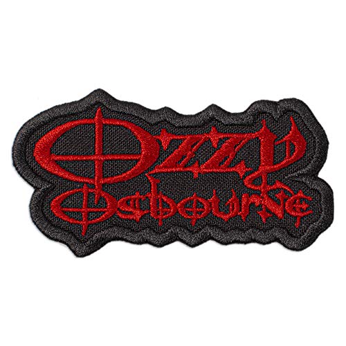 Ozzy Osbourne Aufnäher Rot Hard Rock Heavy Metal Band bestickt Aufbügler (8,4 x 4,6 cm) von Embrosoft