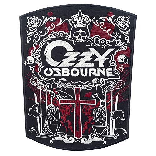 Ozzy Osbourne großer Aufnäher, Krone, Totenkopf, Hardrock, bestickt, zum Aufbügeln (29,5 x 37,1 cm) von Embrosoft
