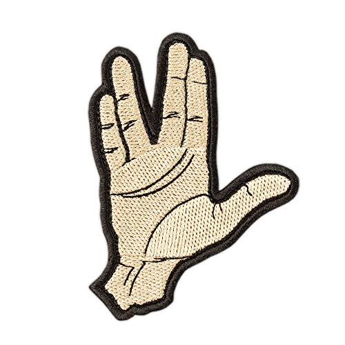 Spock Ok Hand Patch – Star Trek Captain Emblem – gesticktes TV-Serie Emblem – gestickte Aufnäher zum Aufbügeln – Größe: 7,6 x 9,9 cm von Embrosoft