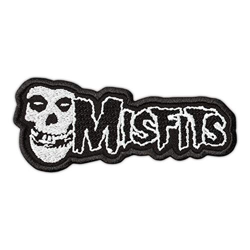 The Misfits Aufnäher – Gestickter karminroter Totenkopf – Punk Rock Band Logo Patches – Horror Punk Musik – Stickerei zum Aufbügeln – Größe: 12,4 x 5,3 cm von Embrosoft