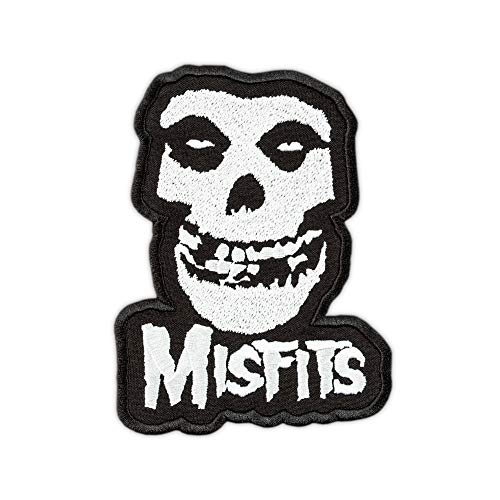 The Misfits Patch – bestickter Purpurroter Geisterschädel – Punk Rock Band Logo Patches – Horror Punk Musik – Stickerei zum Aufbügeln – Größe: 10,9 x 14,7 cm von Embrosoft