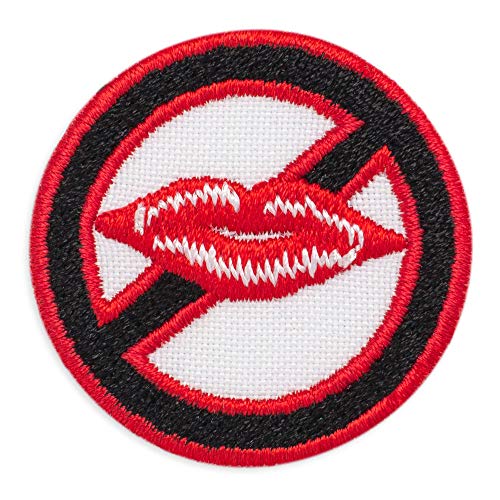 Verbotszeichen Lippe bestickter Aufnäher zum Aufbügeln (3,8 x 3,8 cm) von Embrosoft