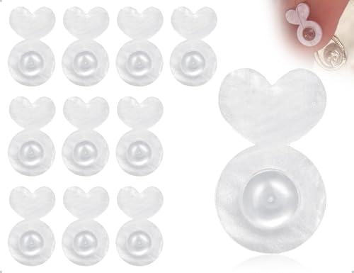 Emezddo 10 Stück Damen Ohrringheber,Silikon Ohrringaufzüge,Earring Backs Ohrstecker Verschluss,verwendet für Anheben von Ohrläppchen(Weiß,Herz) von Emezddo