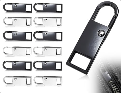 Emezddo 12 Stück Reissverschluss Zipper Ersatz,Verbundwerkstoffe Reißverschluss Zipper Abnehmbares,Reparatur Set für Jacken,Kleidung,Geldbörsen,Rucksäcke,Gepäck(Silber,Schwarz) von Emezddo