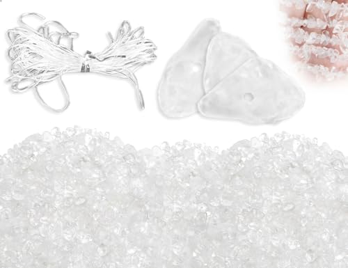 Emezddo 150 g Perlen Zum Auffädeln,Natürlichen Unregelmäßige Bergkristall edelsteinperlen,Opal,Steinperlen,bastelperlen mit Loch,für DIY Armbänder Ohrringe Ketten Schmuckherstellung(Weiß,5-7 mm) von Emezddo