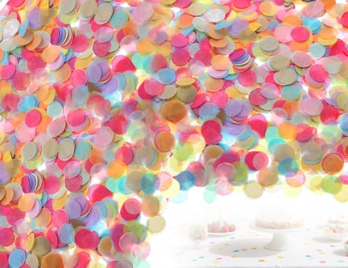 Emezddo 50g Konfetti Bunt,Groß Konfetti Geburtstag für Luftballons und Verpackungsboxen,Runde Mehrfarbig Streudeko für Hochzeit,Geburtstag,Parteien,Jubiläum(2.5 cm) von Emezddo