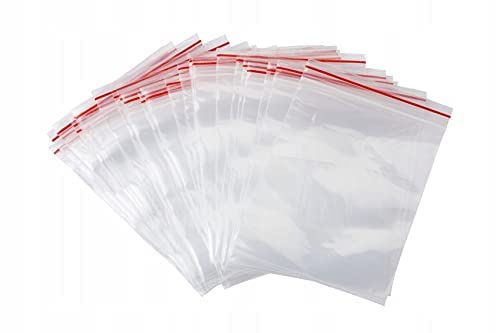 Grip Seal Wiederverschließbare Plastiktüten 100 Stück Zip Lock Aufbewahrungs verschluss Plastiktüte (10 x 12cm) von Emi4U