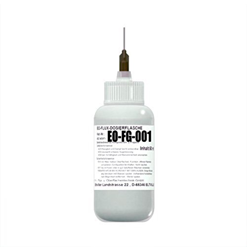 EO-Flux-Dosierflasche FF-FG-001 (No-Clean Flussmittel-GEL, wasserlösliches Hochleistungsflussmittel, Handlöten, Tauchlötverfahren, Litzenverzinnung), 50 ml Inhalt + Dosiernadel aus Teflon von Emil Otto