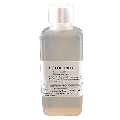 Flussmittel/Lötöl INOX 250 ml -circa 500 g-, Konventionelles Weichlöten von Edelstahl, Eisen-, Kupfer- und Messingwerkstoffen, mit extrem hoher Wärmestabilität und herausragenden Löteigenschaften von Emil Otto