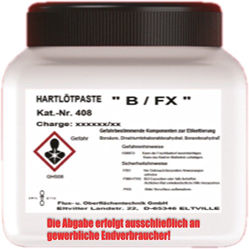 HARTLÖTPASTE B/FX (Abgabe nur an gewerbliche Verbraucher), für Silberhartlote, Kupfer- Phosphorlote, gebrauchsfertig, DIN EN 1045: FH21, 50 g in Weithalsdose mit Kindersicherung (incl. Pinsel) von Emil Otto