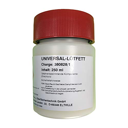 Universal-Lötfett 250 ml - (ISO-9454: 3.1.2.C/konventionelles Weichlöten von Eisen-, Kupfer- und Messingwerkstoffen), blütenweiß, in Dose mit Kindersicherung von Emil Otto